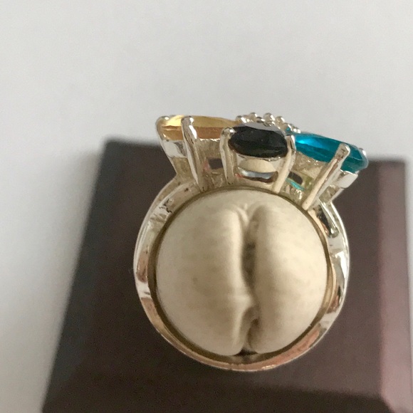 Mullticolored silver plated flower🌸 Ring! - Picture 4 of 5